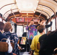 Fun on board the story tram