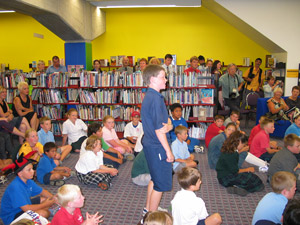 Kids had the opportunity to ask the Crusaders questions