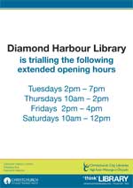 Diamond Harbour Library hours trial