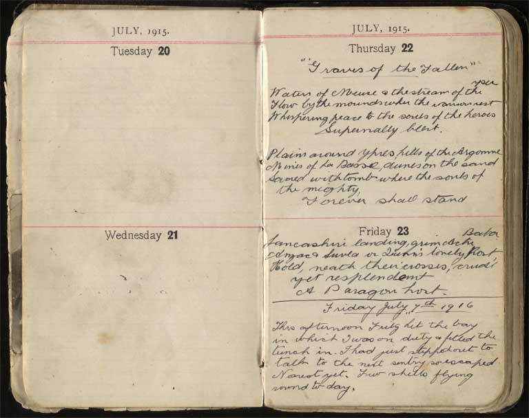 War diary, 1915-1916 / H. H. Stephens Image of War diary, 1915-1916 1915-1916