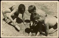 Boys on beach, Corsair Bay, Christchurch.