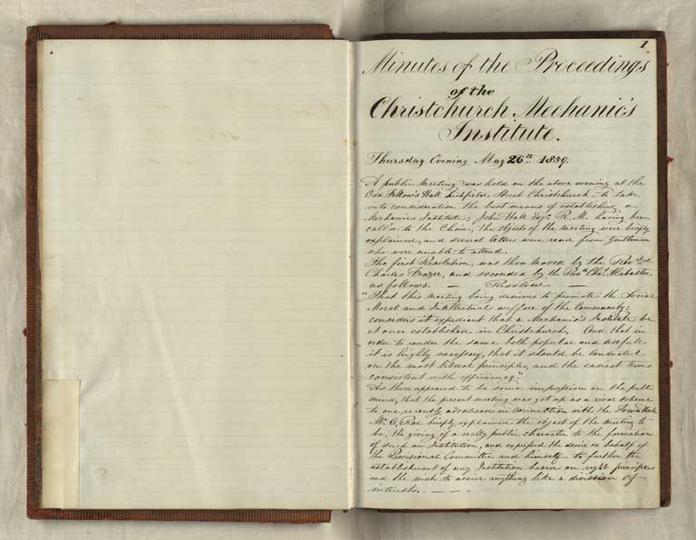 Minute book, 1859-1873 / Christchurch Mechanics' Institute 1859-1873
