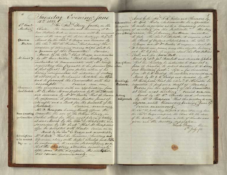 Minute book, 1859-1873 / Christchurch Mechanics' Institute 1859-1873