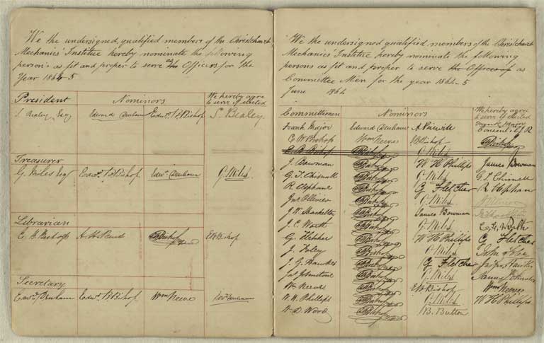 Nominations book, 1863-1873 / Christchurch Mechanics' Institute 1863-1873