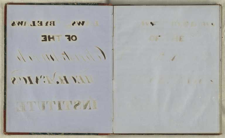 Laws and bye-laws of the Christchurch Mechanics' Institute, 28 September 1859 / Christchurch Mechanics' Institute 1859
