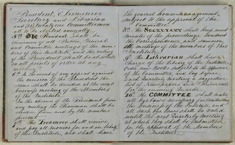 Laws and bye-laws of the Christchurch Mechanics' Institute, 28 September 1859 / Christchurch Mechanics' Institute 1859