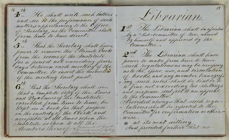 Laws and bye-laws of the Christchurch Mechanics' Institute, 28 September 1859 / Christchurch Mechanics' Institute 1859