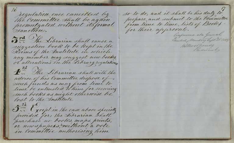 Laws and bye-laws of the Christchurch Mechanics' Institute, 28 September 1859 / Christchurch Mechanics' Institute 1859
