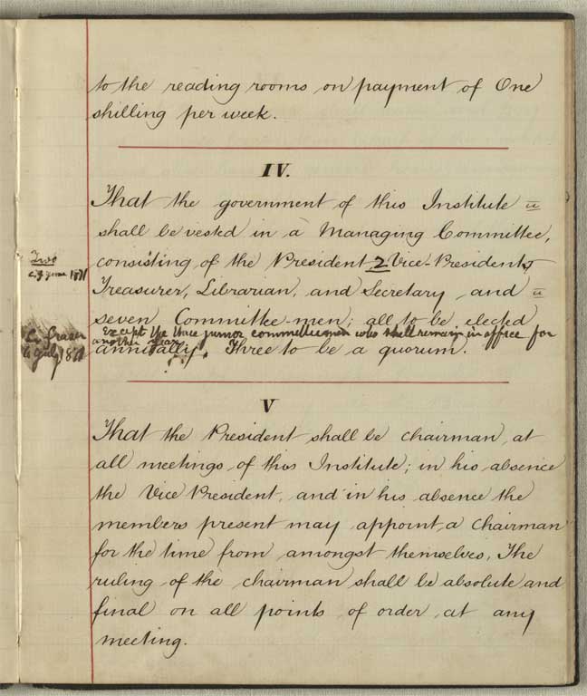 Laws of the Christchurch Literary Institute, January 1868 / Christchurch Mechanics' Institute 1868