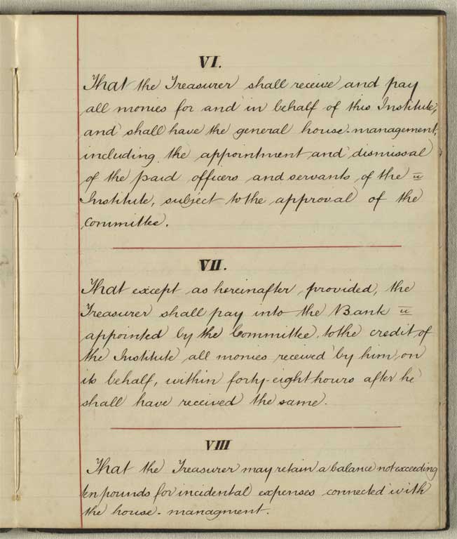 Laws of the Christchurch Literary Institute, January 1868 / Christchurch Mechanics' Institute 1868