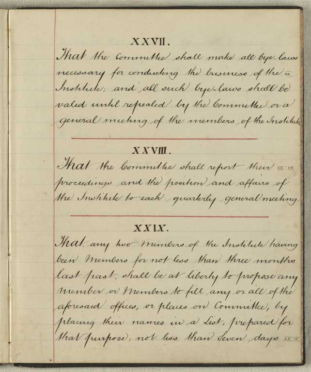Laws of the Christchurch Literary Institute, January 1868 / Christchurch Mechanics' Institute 1868