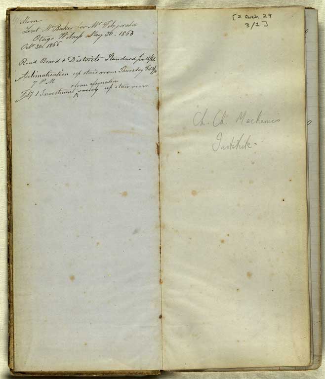 Subscriptions & Accounts, 1862-1870 / Christchurch Mechanics' Institute 1862-1870