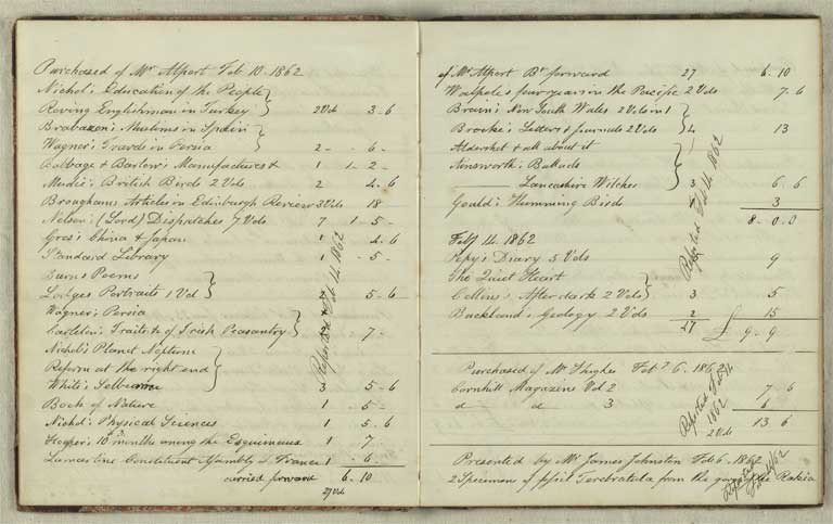 Accessions book, 1861-1871 / Christchurch Mechanics' Institute 1861-1871