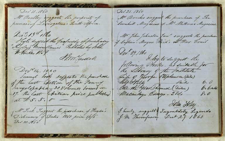 Library suggestions, 1860-1873 / Christchurch Mechanics' Institute 1860-1873