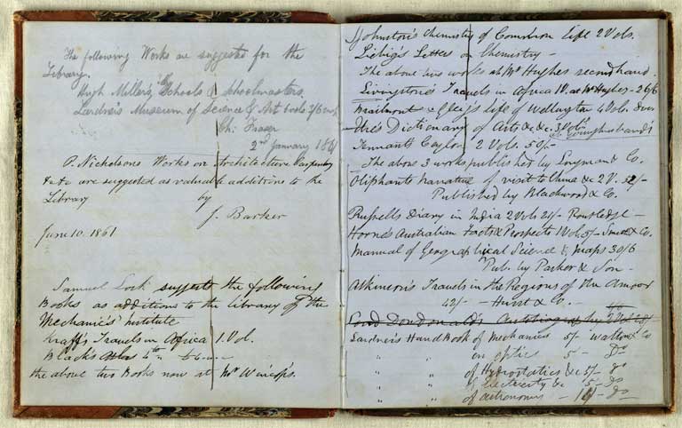 Library suggestions, 1860-1873 / Christchurch Mechanics' Institute 1860-1873