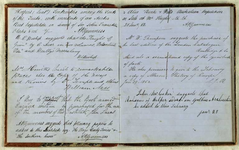 Library suggestions, 1860-1873 / Christchurch Mechanics' Institute 1860-1873