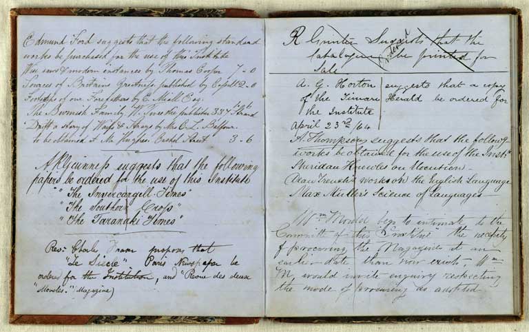 Library suggestions, 1860-1873 / Christchurch Mechanics' Institute 1860-1873