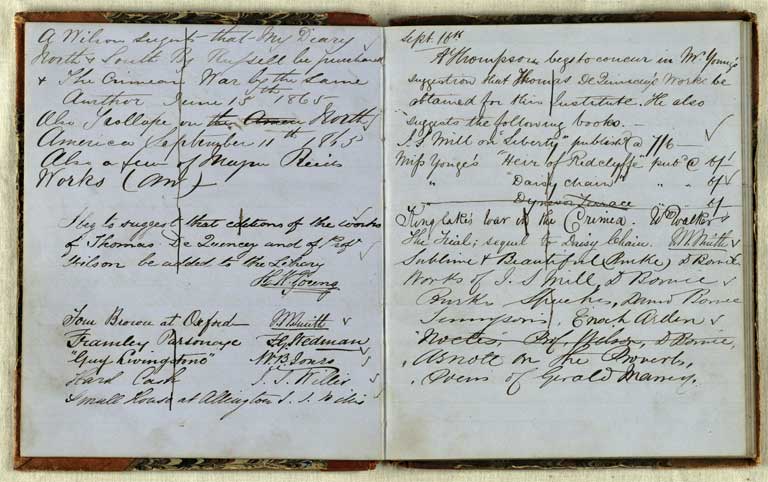 Library suggestions, 1860-1873 / Christchurch Mechanics' Institute 1860-1873