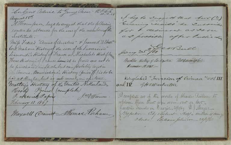 Library suggestions, 1860-1873 / Christchurch Mechanics' Institute 1860-1873