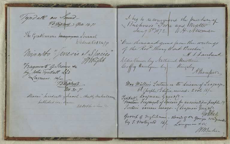 Library suggestions, 1860-1873 / Christchurch Mechanics' Institute 1860-1873