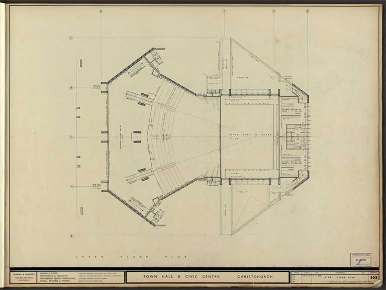 Town Hall & Civic Centre. First Floor Plan 29 August 1968 Image 2 of 12 Town Hall & Civic Centre. First Floor Plan 29 August 1968 Image 2 of 12