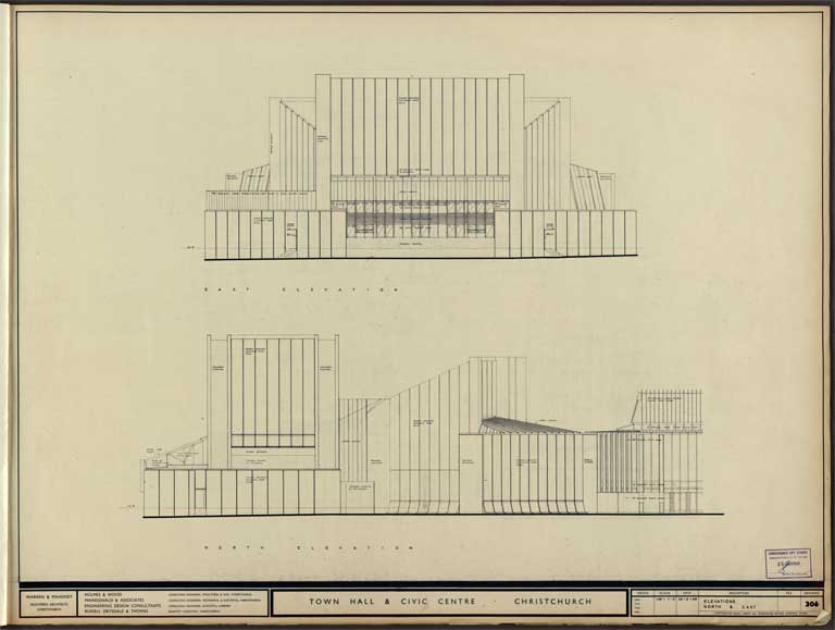 Town Hall & Civic Centre. Elevations North & East 29 August 1968 Image 6 of 12 Town Hall & Civic Centre. Elevations North & East 29 August 1968 Image 6 of 12