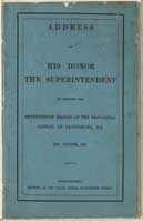 Address of his Honor, 1861