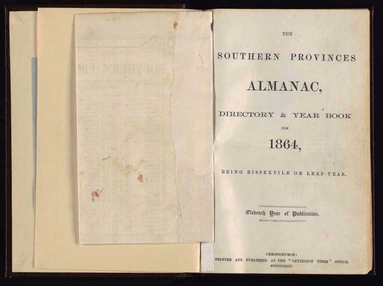 Southern Provinces Almanac, 1864 / Image of Southern Provinces Almanac, 1864 1864