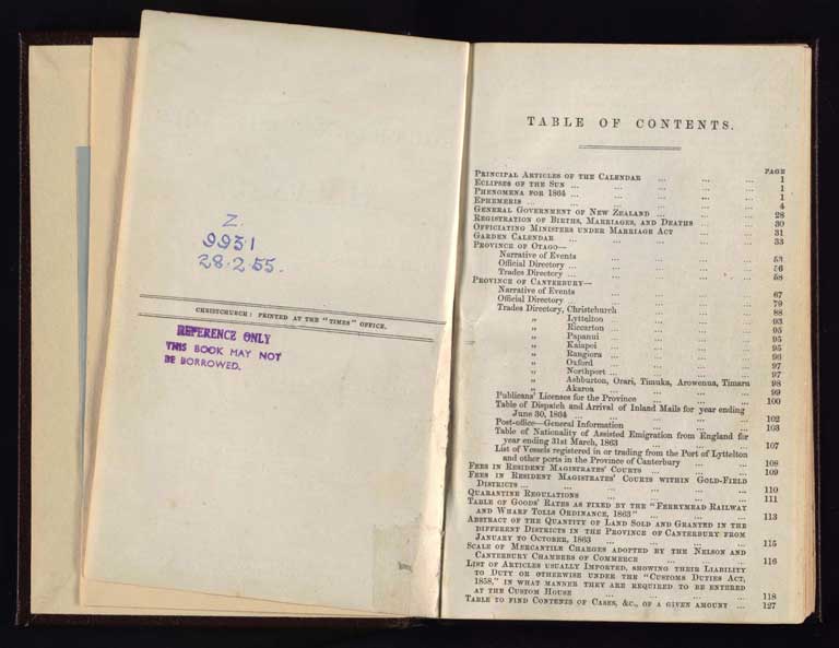 Southern Provinces Almanac, 1864 / Image of Southern Provinces Almanac, 1864 1864