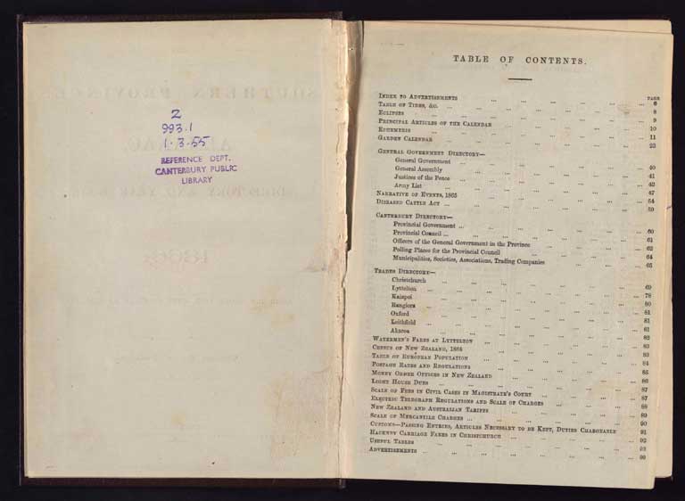 Southern Provinces Almanac, 1866 / Image of Southern Provinces Almanac, 1866 1866