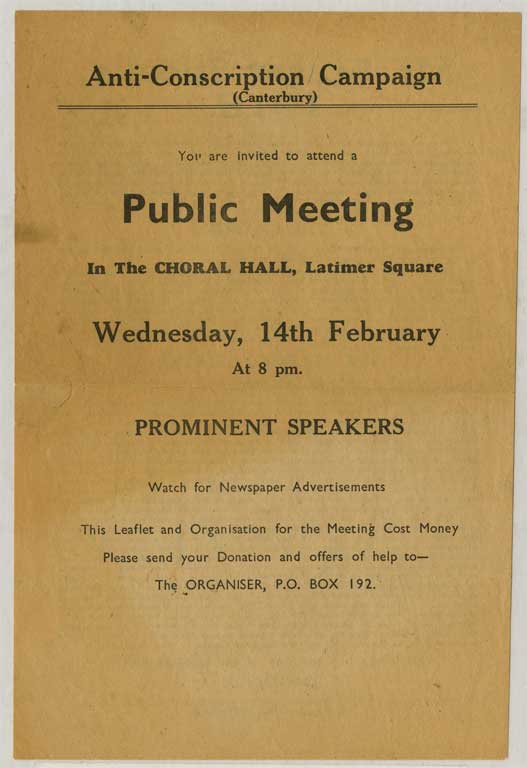 You are invited to attend a public meeting in the Choral Hall, Latimer Square, Wednesday 14th February You are invited to attend a public meeting in the Choral Hall, Latimer Square, Wednesday 14th February