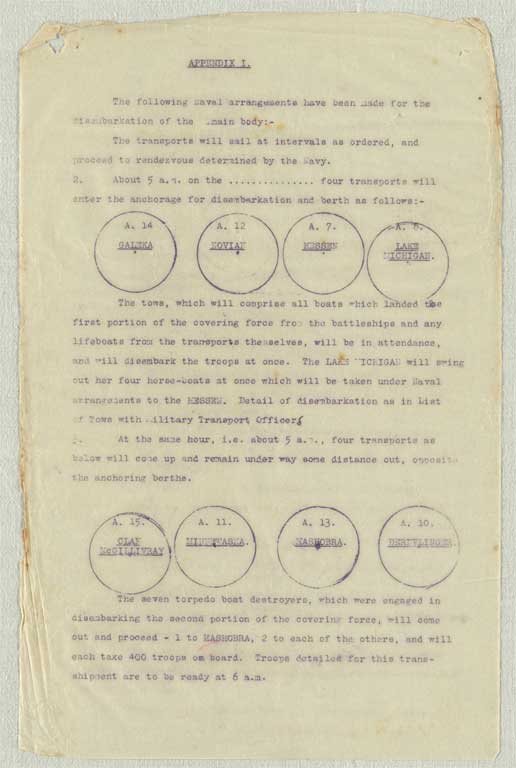 Gallipoli campaign : operation and transport orders, memoranda and other papers issued to the Canterbury Infantry Battalion at Lemnos, January-September 1915 Gallipoli campaign : operation and transport orders, memoranda and other papers issued to the Canterbury Infantry Battalion at Lemnos, January-September 1915