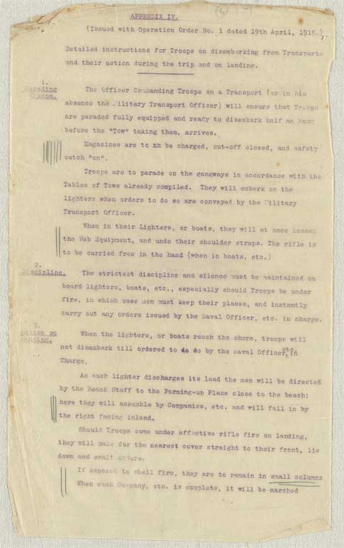Gallipoli campaign : operation and transport orders, memoranda and other papers issued to the Canterbury Infantry Battalion at Lemnos, January-September 1915 Gallipoli campaign : operation and transport orders, memoranda and other papers issued to the Canterbury Infantry Battalion at Lemnos, January-September 1915