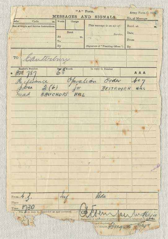 Gallipoli campaign : operation and transport orders, memoranda and other papers issued to the Canterbury Infantry Battalion at Lemnos, January-September 1915 Gallipoli campaign : operation and transport orders, memoranda and other papers issued to the Canterbury Infantry Battalion at Lemnos, January-September 1915