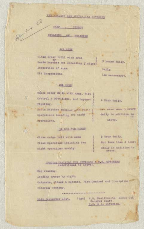 Gallipoli campaign : operation and transport orders, memoranda and other papers issued to the Canterbury Infantry Battalion at Lemnos, January-September 1915 Gallipoli campaign : operation and transport orders, memoranda and other papers issued to the Canterbury Infantry Battalion at Lemnos, January-September 1915
