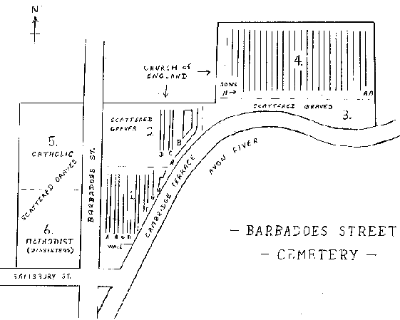 Map of Barbadoes Street Cemetery