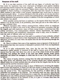 Response of the staff