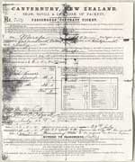 View Passengers' contract ticket issued to Alfred and Eliza Rump to sail on the Merope, 1870 as a PDF [345 KB] 