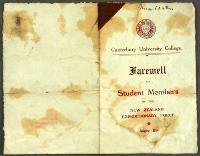 Image of Farewell to Student Members of the NZ Expeditionary Force.