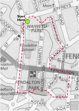 Map of Fendalton Local History Walk No 1