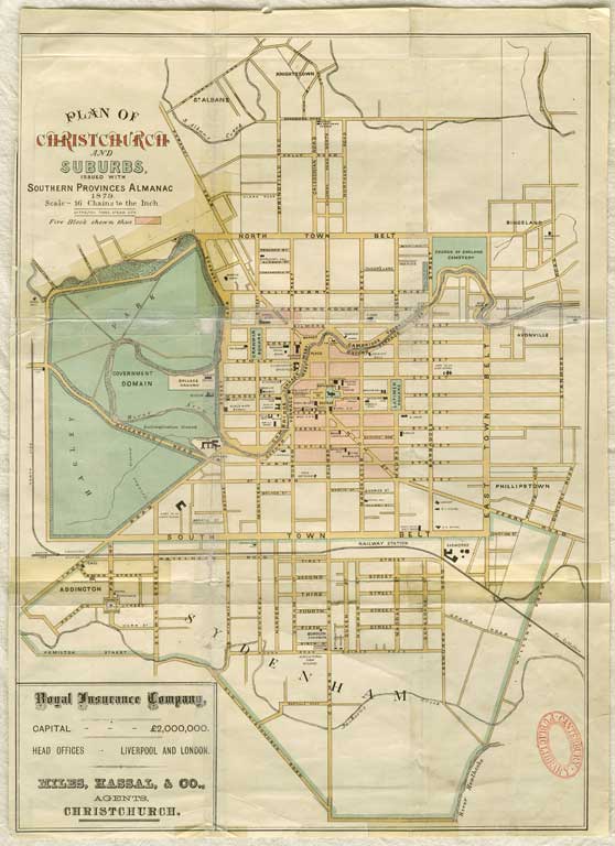Plan of Christchurch and suburbs. 1879 Plan of Christchurch and suburbs. 1879