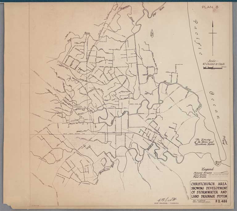 Christchurch area showing development of the stormwater and land drainage system 1963 Christchurch area showing development of the stormwater and land drainage system 1963