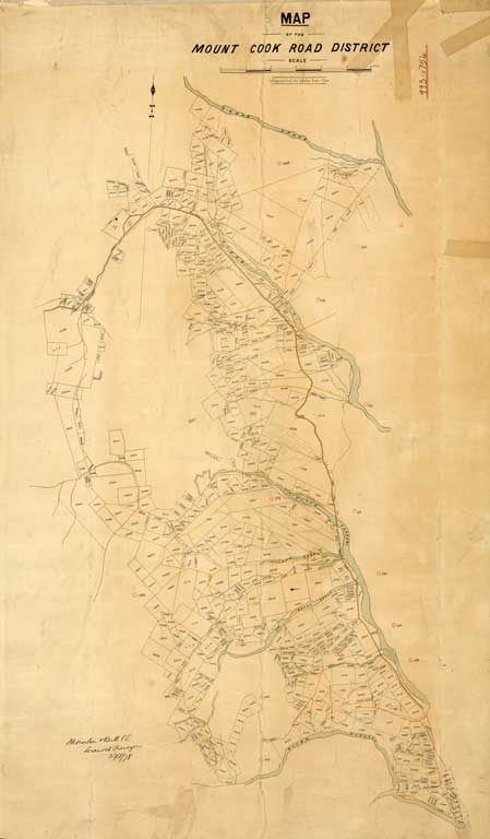 Map of the Mount Cook Road District. 1878 Map of the Mount Cook Road District. 1878