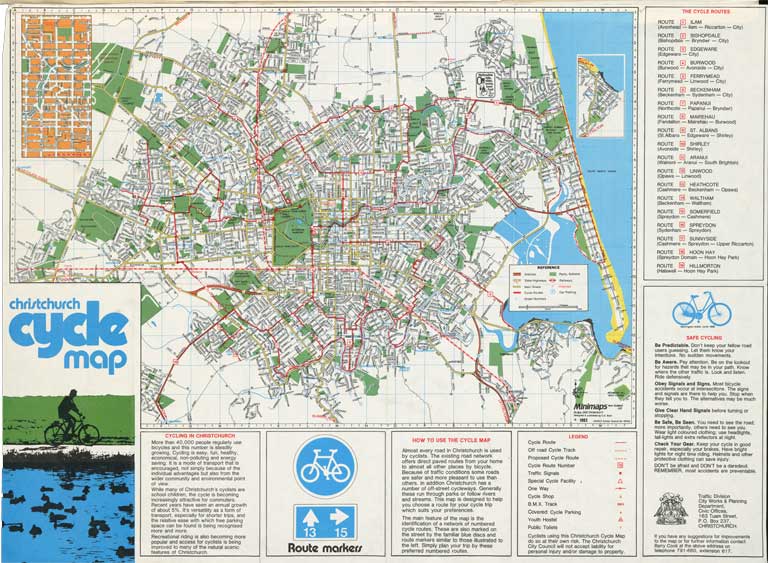 Christchurch cycle map. 1983 Christchurch cycle map. 1983