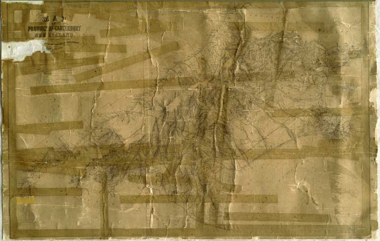 Map of Province of Canterbury, New Zealand. 1866 Map of Province of Canterbury, New Zealand. 1866