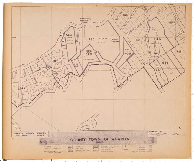 Akaroa County district planning maps : county town series. 1974 Image 6 of 7 Akaroa County district planning maps : county town series. 1974 Image 6 of 7