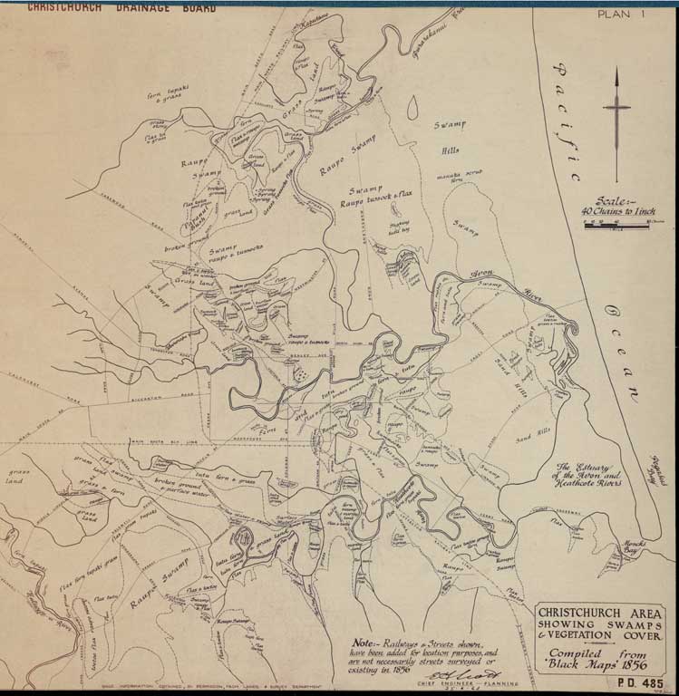 Christchurch area : showing swamps & vegetation cover. 1963 Christchurch area : showing swamps & vegetation cover. 1963