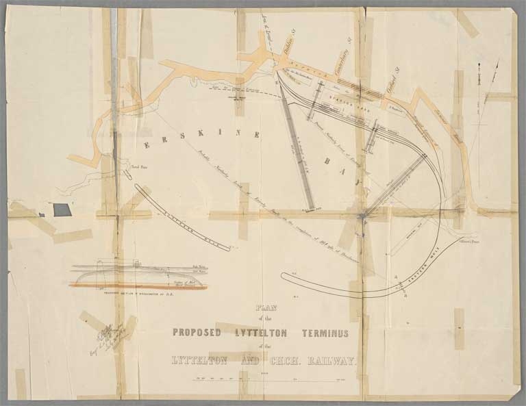 Plan of the proposed Lyttelton terminus of the Lyttelton and Christchurch railway 1864 Plan of the proposed Lyttelton terminus of the Lyttelton and Christchurch railway 1864