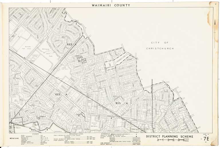County of Waimairi - District Scheme. Planning maps. 1974 Image 6 of 23 County of Waimairi - District Scheme. Planning maps. 1974 Image 6 of 23