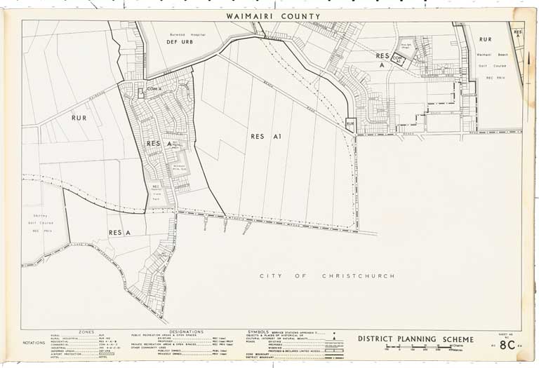 County of Waimairi - District Scheme. Planning maps. 1974 Image 9 of 23 County of Waimairi - District Scheme. Planning maps. 1974 Image 9 of 23